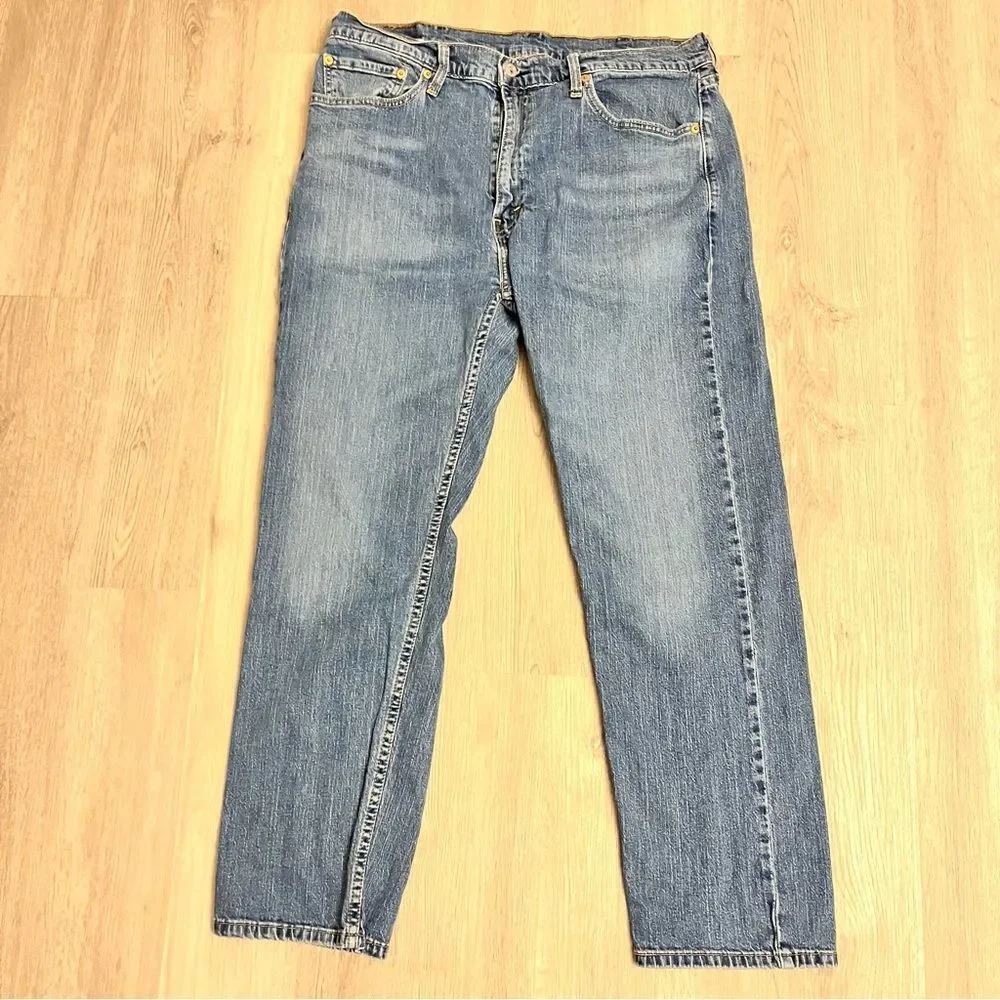 Levi's 505 Regular Fit Jeans Fremont Drop Shot Medium Wash Stretch Sz W38 x L30